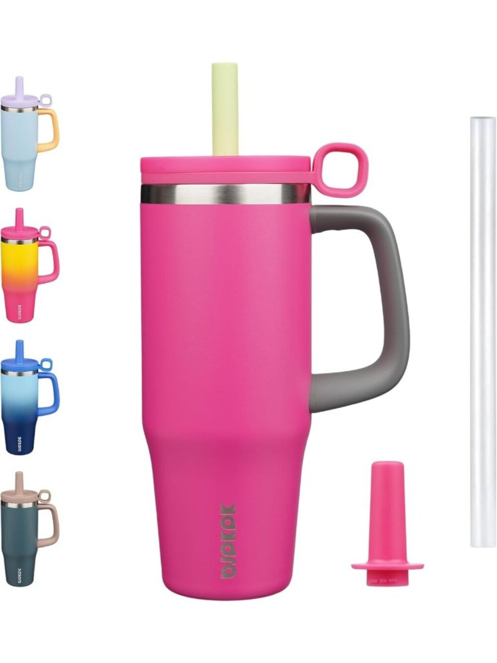 32 oz Insulated Tumbler with Handle, Straw & Lid - Durable Stainless Steel